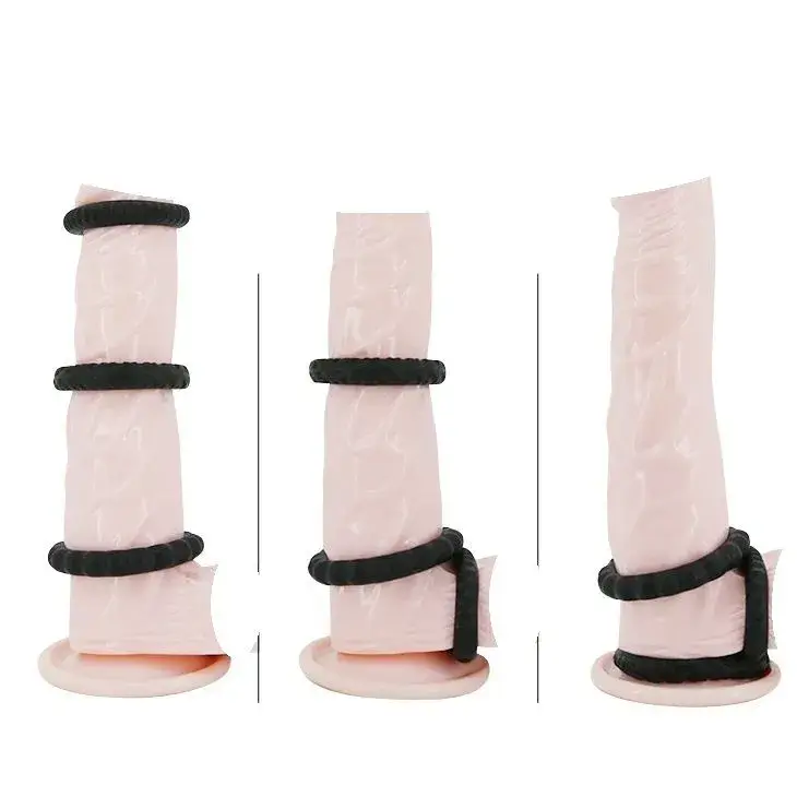 ộ 3 vòng đeo cu cao cấp cho nam BAILE DC60U bằng silicone có gân và răng cưa giúp tăng cương cứng và kích thích bạn tình.