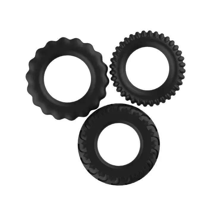 ộ 3 vòng đeo cu cao cấp cho nam BAILE DC60U bằng silicone có gân và răng cưa giúp tăng cương cứng và kích thích bạn tình.