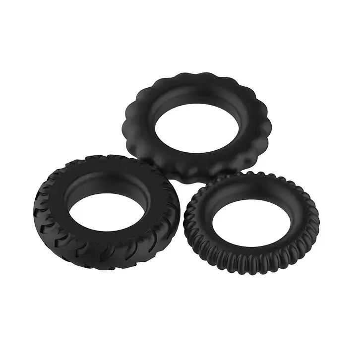 ộ 3 vòng đeo cu cao cấp cho nam BAILE DC60U bằng silicone có gân và răng cưa giúp tăng cương cứng và kích thích bạn tình.