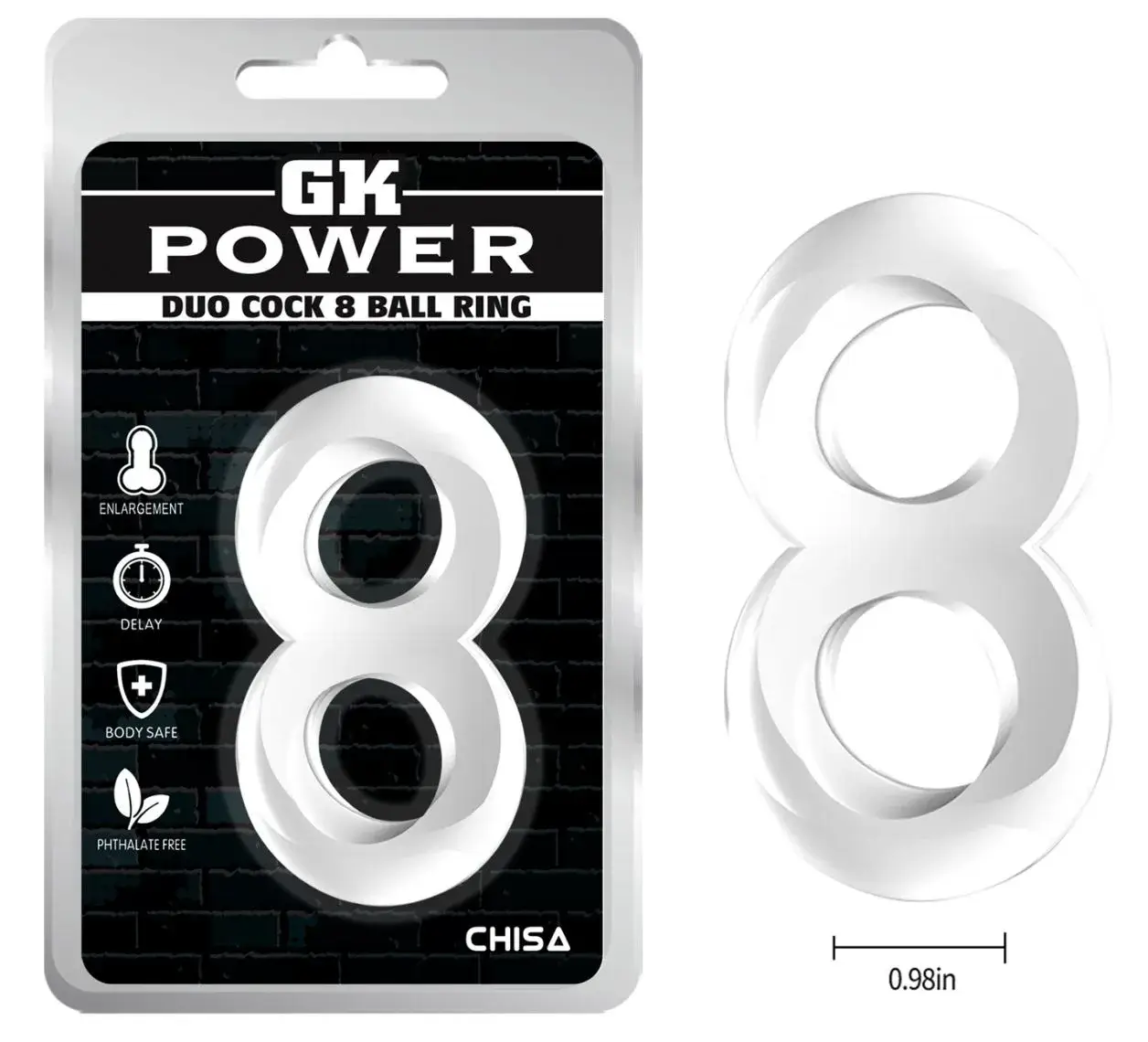 Vòng đeo cu số 8 Chisa DC60Q khóa chặt tăng cường khoái cảm Vòng đeo cu số 8 Chisa DC60Q khóa chặt tăng cường khoái cảm