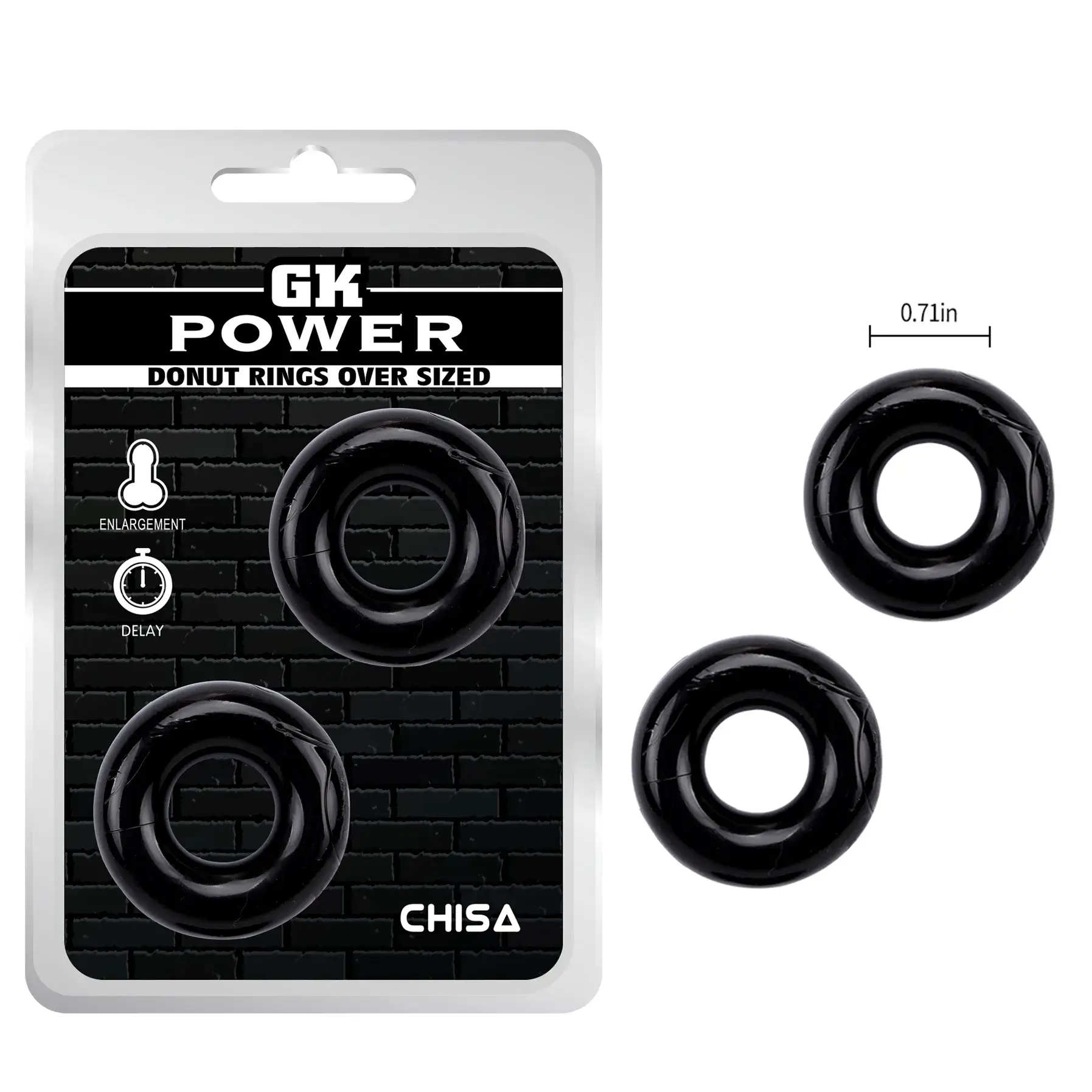 Vòng đeo cậu nhỏ Chisa DC60H đen TPE co giãn tốt tăng cường sức mạnh Vòng đeo cậu nhỏ Chisa DC60H đen TPE co giãn tốt tăng cường sức mạnh