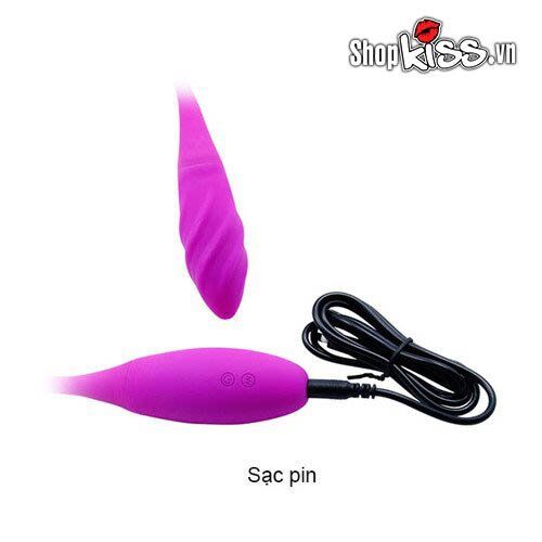 Trứng rung 2 đầu Snaky Vibe silicon cao cấp chống thấm pin sạc tiện lợi