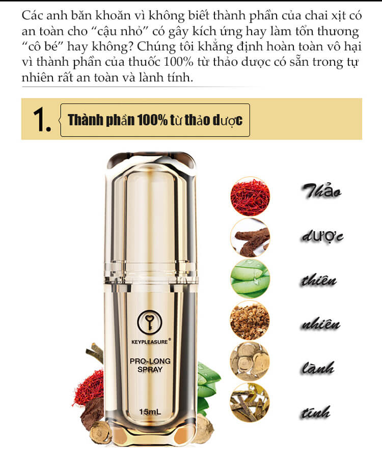 Thuốc xịt Key Prolong Spray XTS02 giúp kéo dài quan hệ lâu