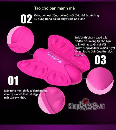 Bướm rung kích thích âm vật Nalone Madam silicon cao cấp chống nước