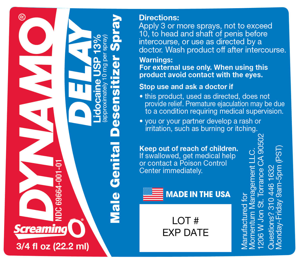 Chai xịt kéo dài Dynamo Delay Spray XTS09 chơi lâu hơn, bền bỉ