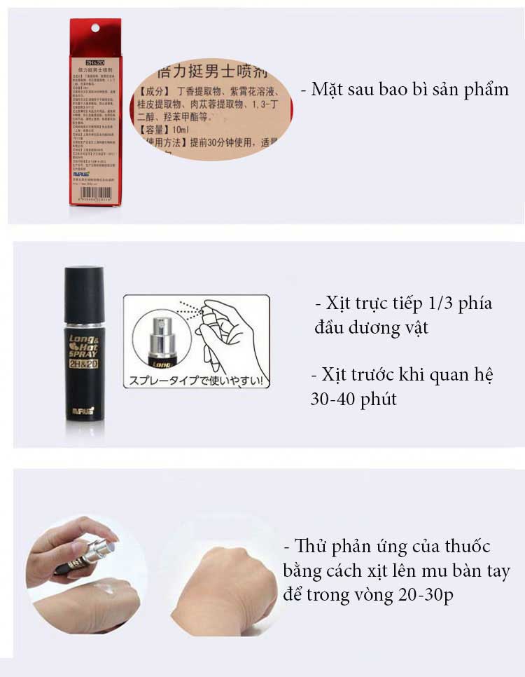Thuốc xịt XTS16 Long Hot Nhật Bản tăng khoái cảm bền lâu