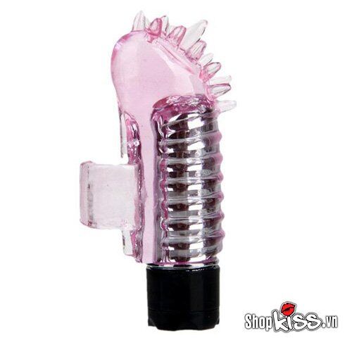 Trứng rung đeo ngón tay silicon mềm 4 chế độ rung hồng nhạt