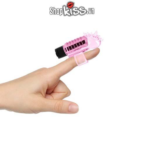 Trứng rung đeo ngón tay silicon mềm 4 chế độ rung hồng nhạt