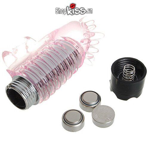 Trứng rung đeo ngón tay silicon mềm 4 chế độ rung hồng nhạt