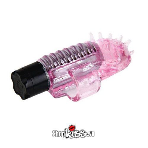 Trứng rung đeo ngón tay silicon mềm 4 chế độ rung hồng nhạt