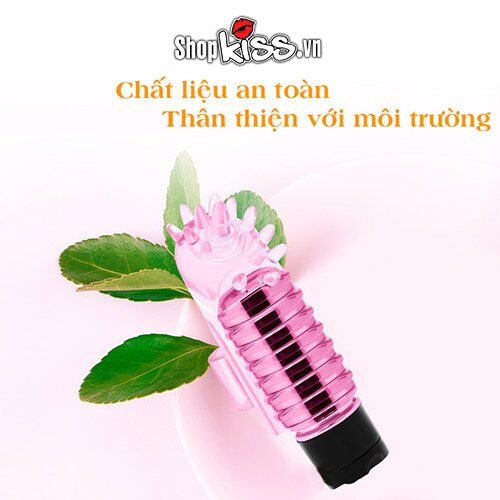 Trứng rung đeo ngón tay silicon mềm 4 chế độ rung hồng nhạt