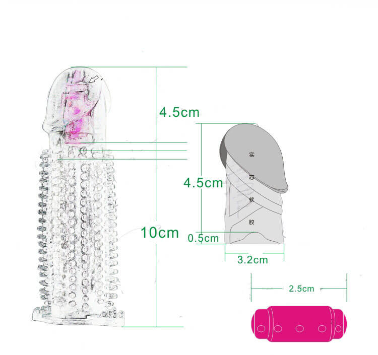 Vibrating Textured Penis Extension Condom for Maximum Pleasure