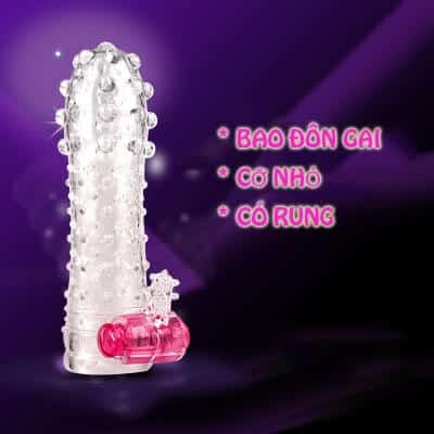 DC14A Bao cao su đôn dên trong suốt Rung bi Kích thích Rãnh gai