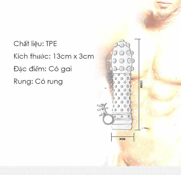 DC14A Bao cao su đôn dên trong suốt Rung bi Kích thích Rãnh gai