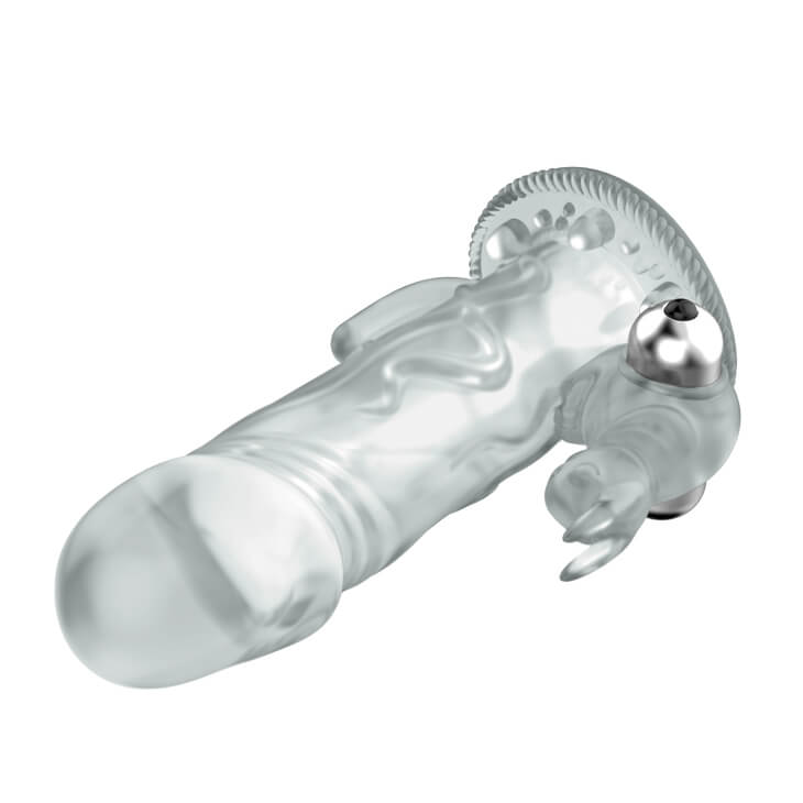 DC14B bao cao su rung tăng kích thước silicon cao cấp trong suốt an toàn