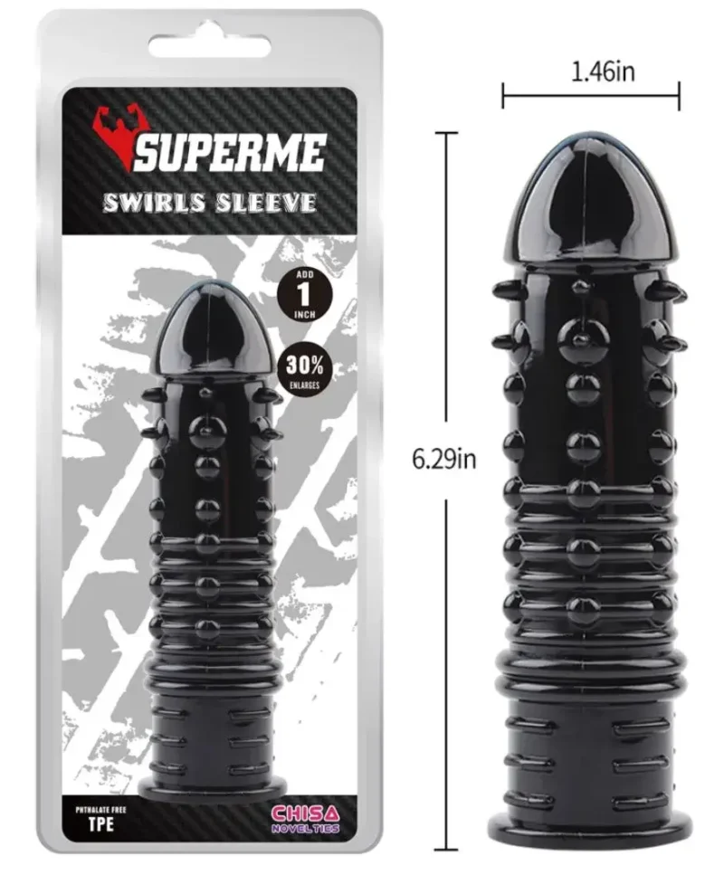 Bao Cao Su Đôn Dên Gai Bi Gân BD25A Supreme TPE Đen Đẳng Cấp