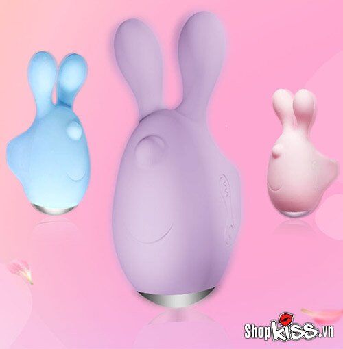 Trứng rung đầu thỏ đeo ngón tay Jupin silicone ABS massage âm vật
