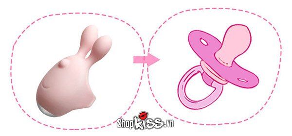 Trứng rung đầu thỏ đeo ngón tay Jupin silicone ABS massage âm vật