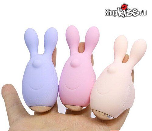 Trứng rung đầu thỏ đeo ngón tay Jupin silicone ABS massage âm vật