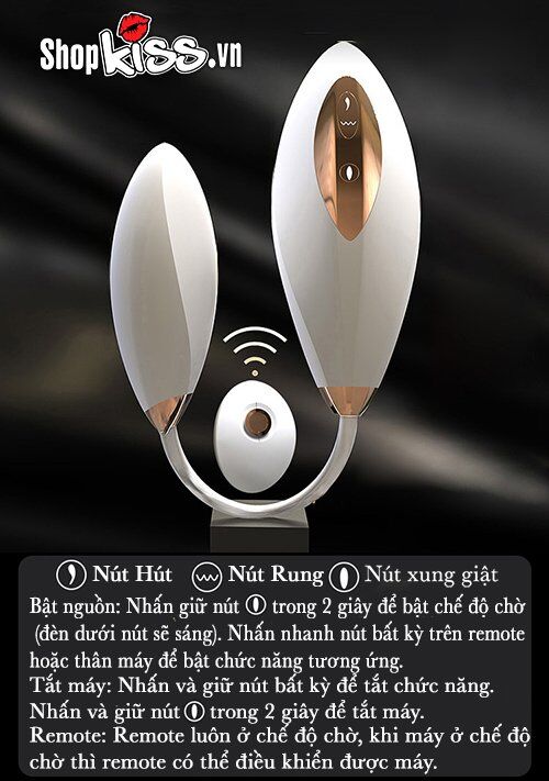 Trứng rung hai đầu Whale Tide Queen điều khiển từ xa kích thích