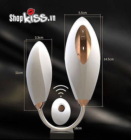 Trứng rung hai đầu Whale Tide Queen điều khiển từ xa kích thích