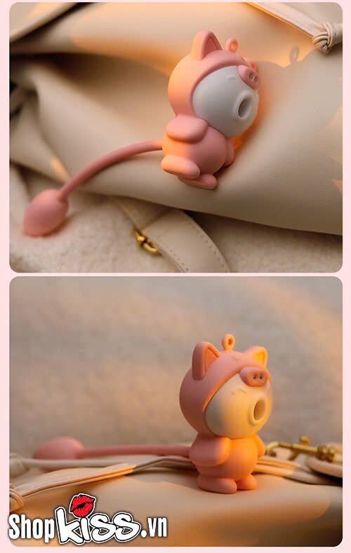 Máy rung hút 2 đầu Libo ngụy trang mèo dễ thương sạc USB