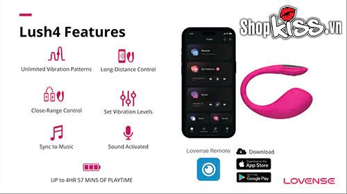 Trứng rung Lovense Lush 4 - Massage điểm G âm vật kích thích