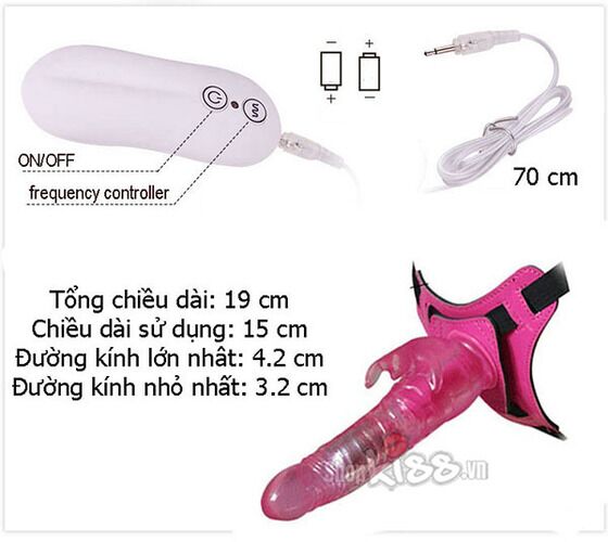 Dương vật siêu rung dây đeo Harness Rabbit dong da silicone cao cấp