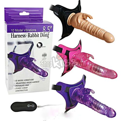 Dương vật siêu rung dây đeo Harness Rabbit dong da silicone cao cấp