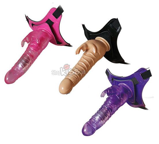 Dương vật siêu rung dây đeo Harness Rabbit dong da silicone cao cấp