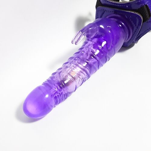 Dương vật siêu rung dây đeo Harness Rabbit dong da silicone cao cấp