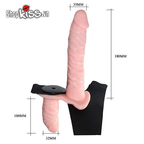 Dương vật dây đeo 2 đầu silicon cao cấp rung kích thích đôi bạn