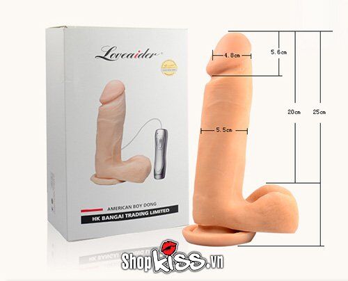 Dương vật giả Loveaider có rung silicon cao cấp 18cm mềm mại thật