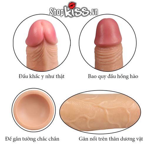 Dương vật gắn tường siêu mềm mại LoveToy uốn cong silicon cao cấp