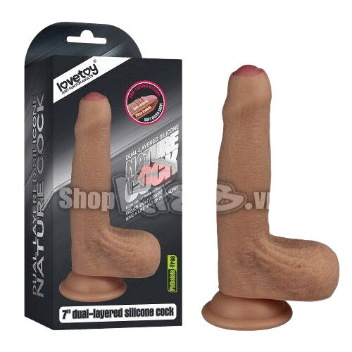 Dương vật silicon 2 lớp mềm mịn gắn tường massage điểm G nữ quan hệ 