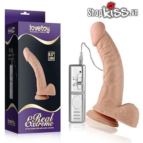 Dương Vật Rung Lovetoy Real Extreme 8.5 Inch Silicone Mềm Mịn Kích Thích 