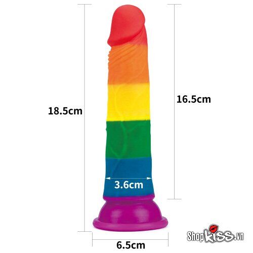 LoveToy Prider 7 inches dương vật giả gắn tường đa sắc kích thích