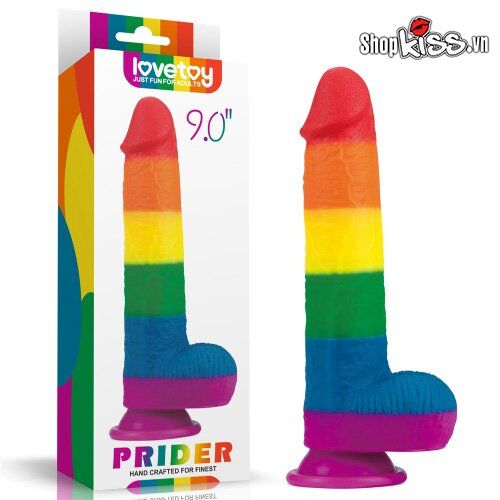 Dương vật giả silicone đa sắc Lovetoy Prider 3 size kích thích đa điểm