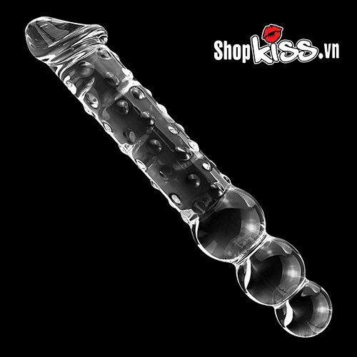 Glass Double-Ended Vibrating Dildo Safe Body Material 29.5cm Length