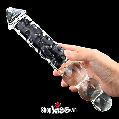 Glass Double-Ended Vibrating Dildo Safe Body Material 29.5cm Length