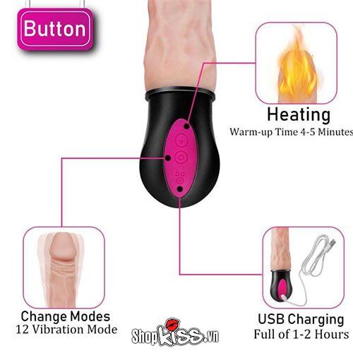 Dương vật giả mềm dẻo rung sưởi ấm siêu thích hợp cho bạn