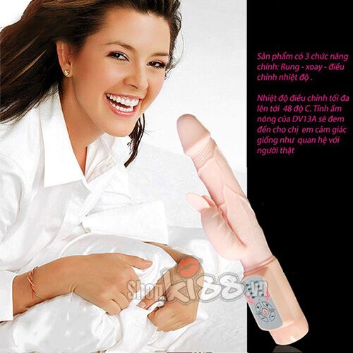 DV13A Remote-Controlled Rotating Heating Vibrating Dildo