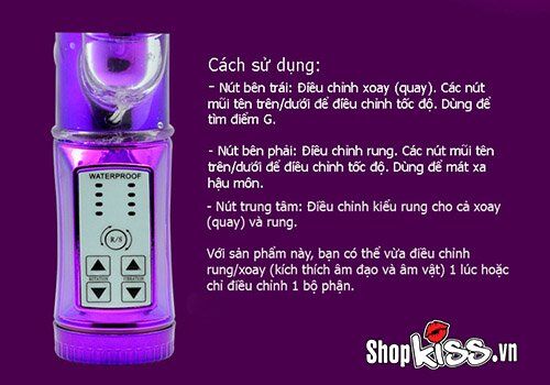 Dương vật đa chức năng rung xoay nhánh kích thích hậu môn mạnh