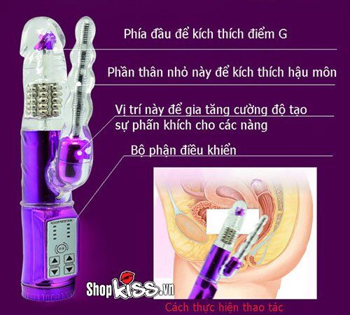 Dương vật đa chức năng rung xoay nhánh kích thích hậu môn mạnh