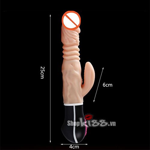 Dương vật silicon rung thụt ngoáy sưởi ấm Flexible Bending đa chức năng nữ