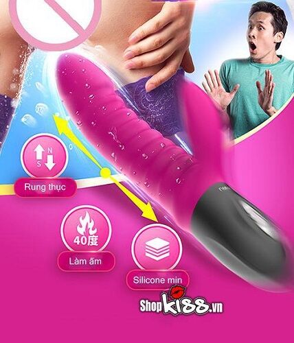 Leten Heated Thrusting Vibrating Premium Silicone Dildo
