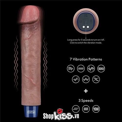 Dương vật giả có rung Lovetoy Real Softee đa tần số