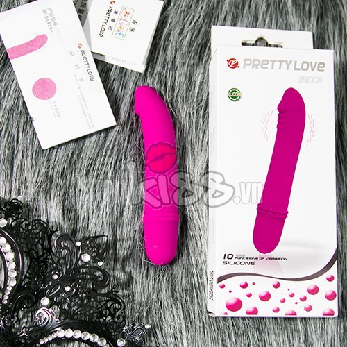 Dương vật giả silicon Prettylove Bech nhỏ xinh 10 cấp độ rung pin AAA