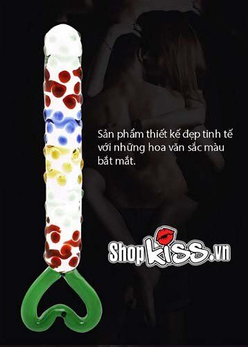 Dương vật thủy tinh bi kích thích tay cầm trái tim sang trọng