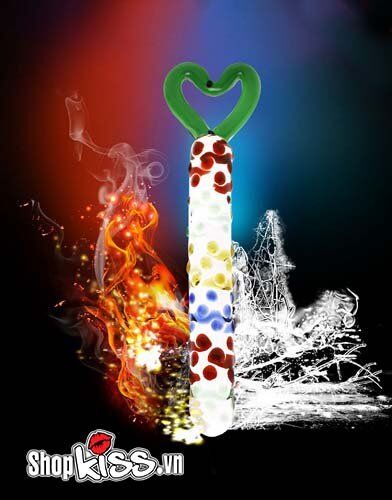 Dương vật thủy tinh bi kích thích tay cầm trái tim sang trọng